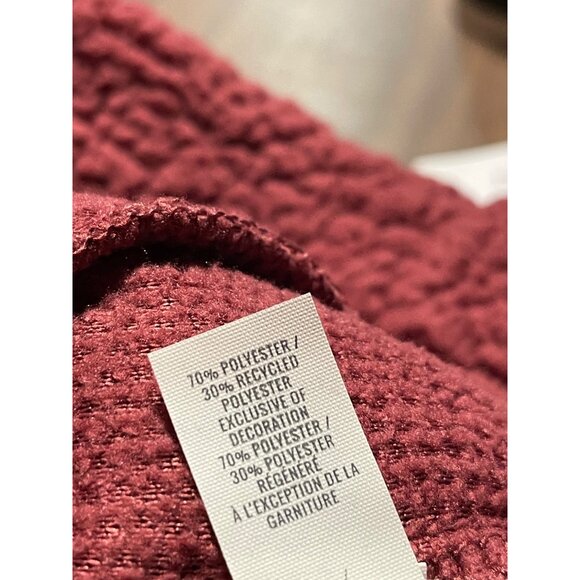 Aerie Womens Sherpa Quarter Zip Pullover Size Small Red Pink Cozy Fleece - Picture 4 of 8